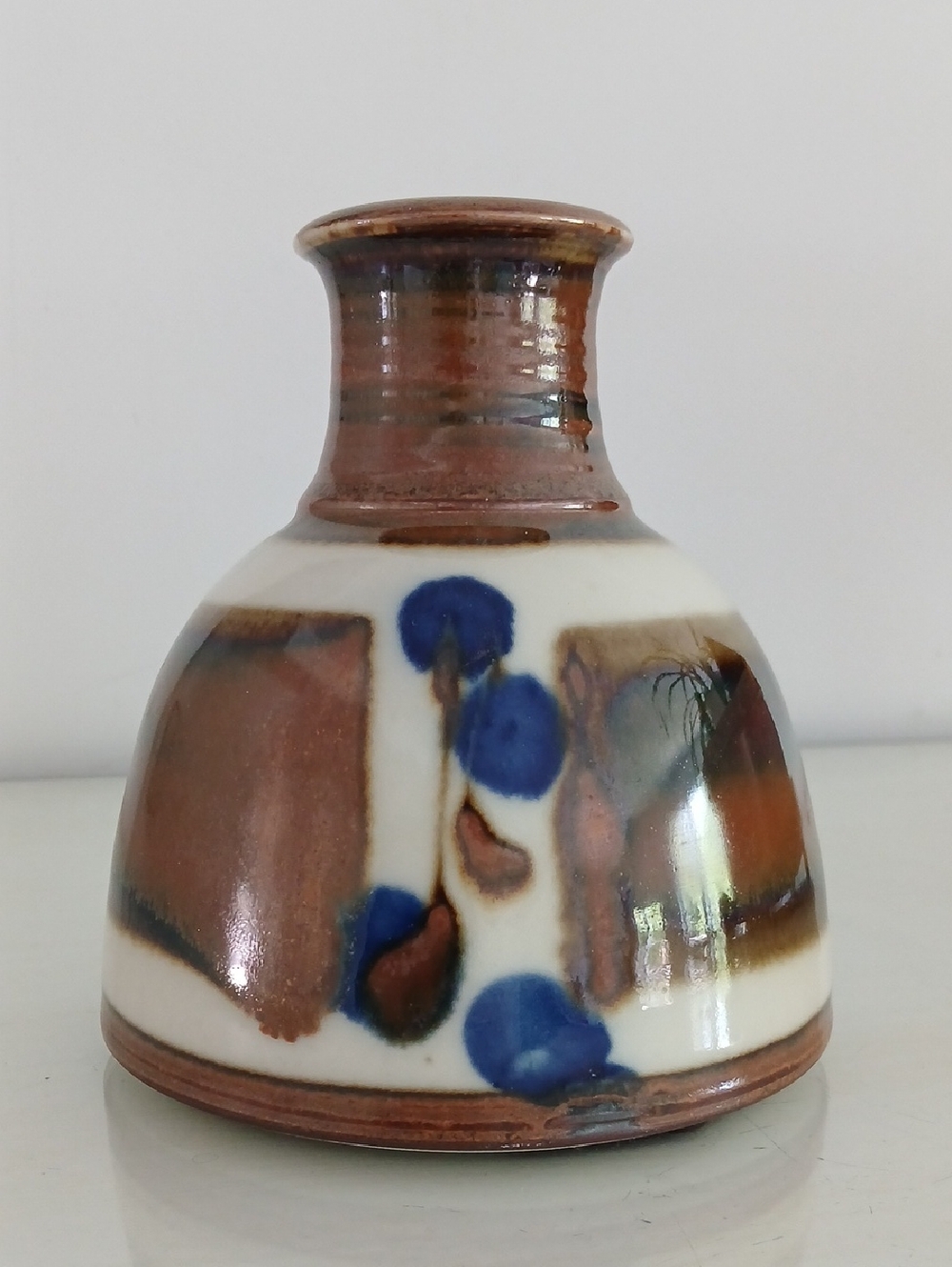 Studio Art Pottery Vase Sam Scott Abstract Brushwork Pacific NW Artist Signed